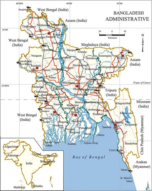Bangladesh-geographical-map
